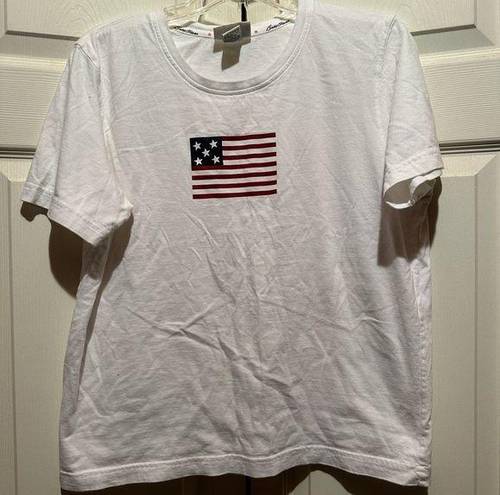 Bill Blass White  American flag tee. Large