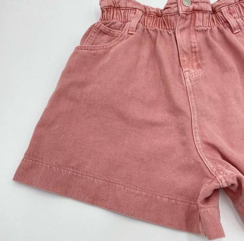 idem Ditto  Jean Shorts Paper Bag Cotton Women Size Large Brownish Pink Denim