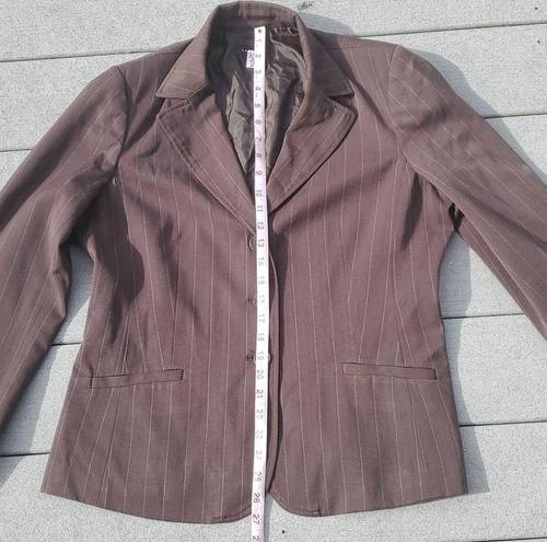 Rafaella  3 Button Pinstripe Blazer Jacket with Padded Shoulders