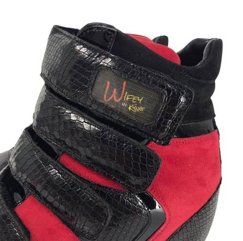 Krass&co WIFEY RED WEDGE SNEAKER By Kyng Brand . WOMENS SIZE 9 CUSTOM CRAFTED $225