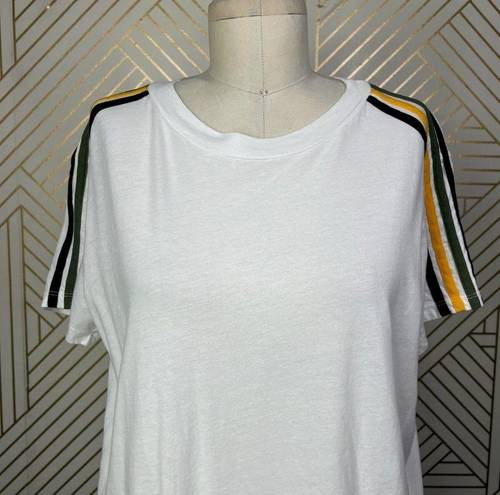 n:philanthropy  Verbena Stripe Shoulder T-Shirt in White Size US Medium