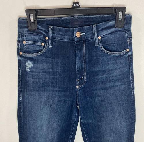 Edge Mother high waisted looker ankle fray jeans in close to the  wash size 25