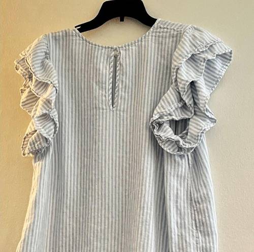 A New Day  Blouse With Ruffle Capped Sleeves