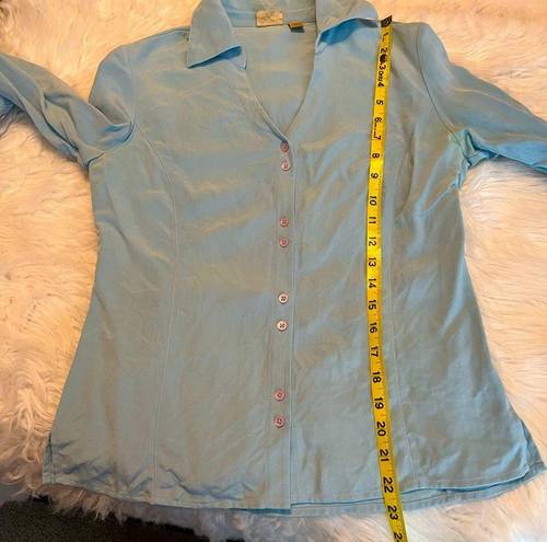 Caslon FREE with purchase  silk button down long sleeve dress shirt size small