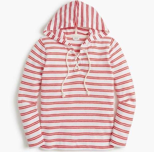 J.Crew  Factory Towel terry lace-up hoodie