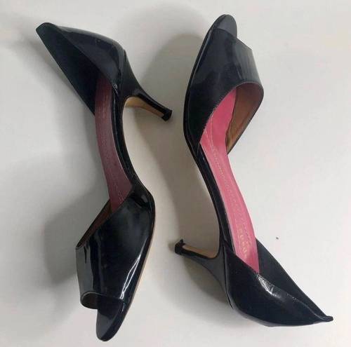 Kate Spade  New York Black Peep Toe Kitten Heels