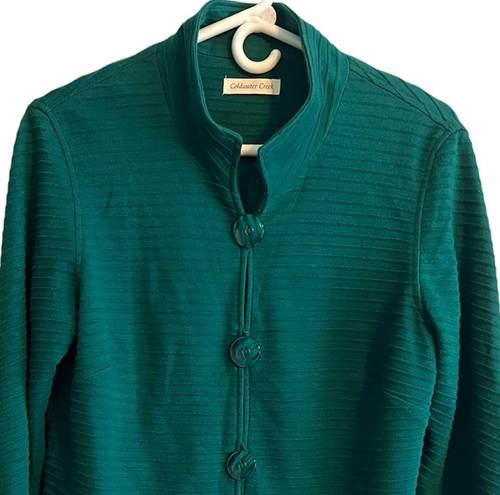 Coldwater Creek  Textured Green Jacket Medium Blazer Stretch