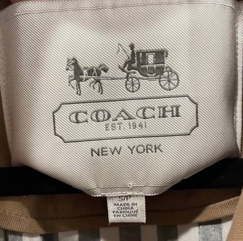 Coach Short Trench Tan Coat