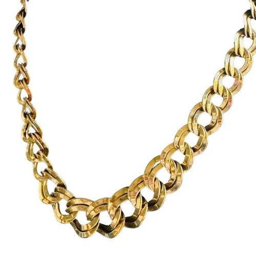 Monet  Vintage Gold Plated Chain Link Necklace 16”-18” EUC