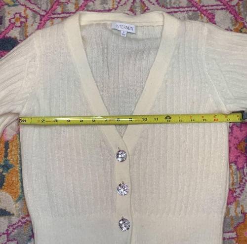 Intermix  Ella Jewel Cardigan Wool Ivory 
Sweater Size Small