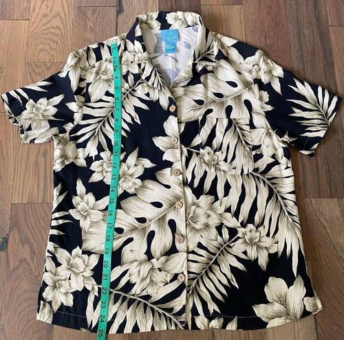 August Silk  Womans Tropical Silk Top Size Medium Summer Vacation