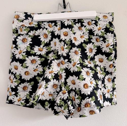 American Apparel  Daisy on Black Jean Shorts