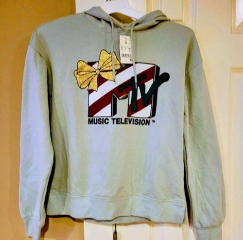 MTV Brand Size XS Womens/Juniors Mtv Green Christmas Holiday Sweatshirt Hoodie