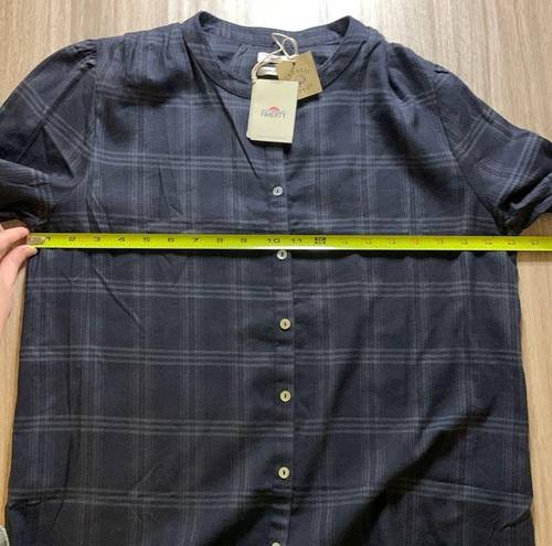 Harper New Faherty The  Top in Aspen Black Plaid Size Medium Retail $158