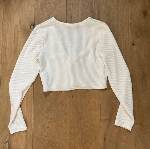 Cream Cropped Cardigan