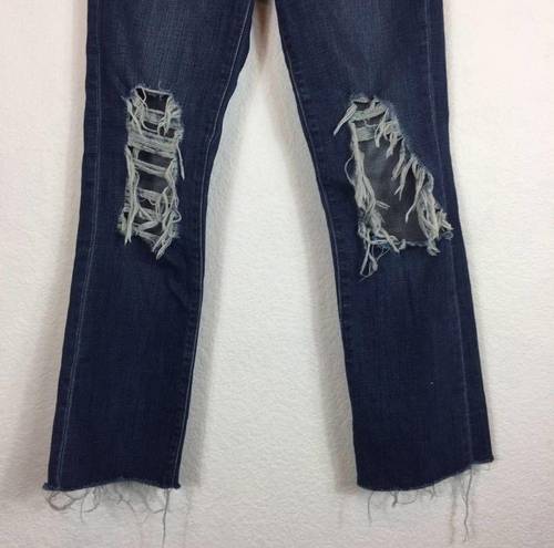 L'Agence L’Agence Jordan Ripped Distressed High Waist Crop Straight Leg Jeans Size 24