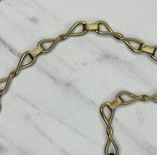 infinity Vintage  Twist Gold Tone Metal Chain Link Belt Size Small S Medium M