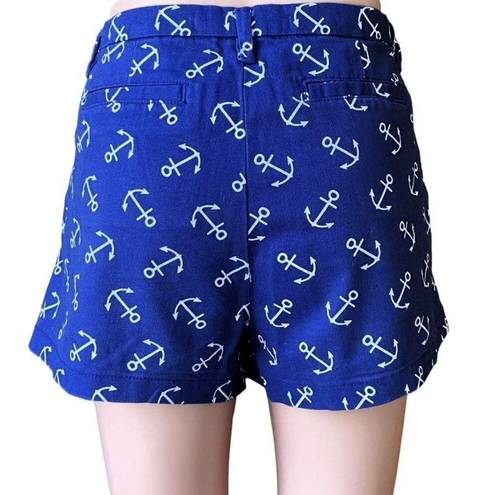 Harper  Blue & White Anchor Beach Pockets Summer Cotton Shorts ~ Womens Size 28