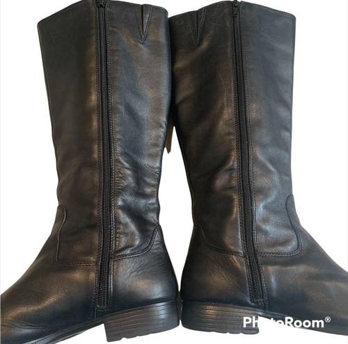 Ralph Lauren Lauren  Sagira II Black Leather Boots