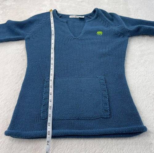 Energie Vintage‎ Y2K  Acrylic Stretch Knitted Sweater Womens Size M Blue Pocket