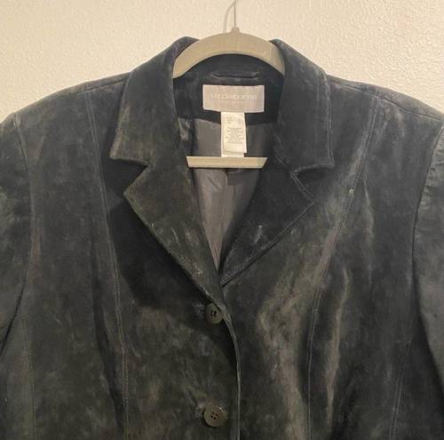 Liz Claiborne  Black Suede Leather Vintage Jacket Sz L