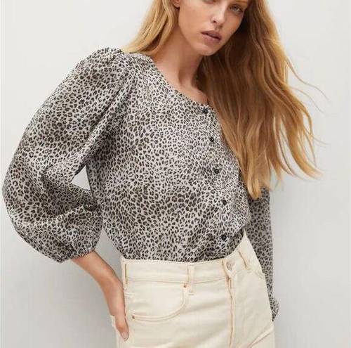 Mango  MNG Animal print blouse NWT