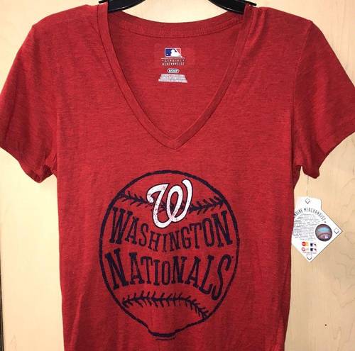 Genuine Merchandise Washington Nationals V-Neck TShirt NWT