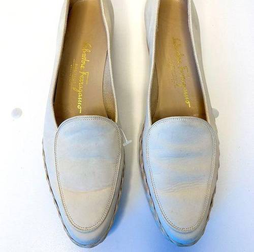 Salvatore Ferragamo  Cream Vintage Loafers