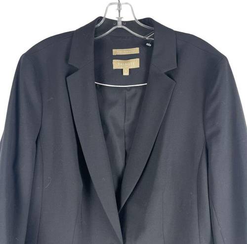 Talbots  Luxe Italian Wool Blazer Jacket One Button Black Size 16