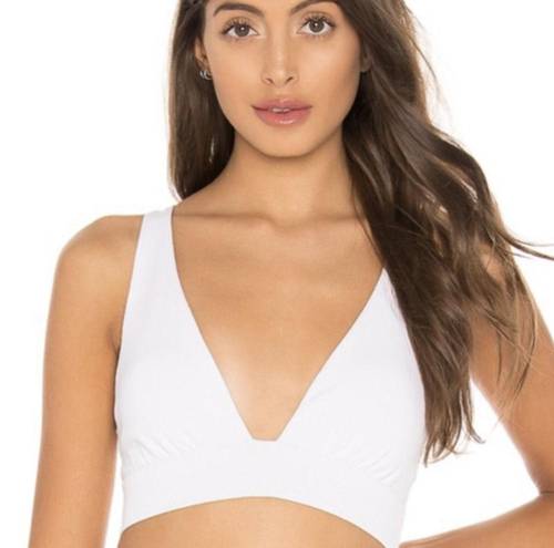 Love Wave White Plunge V Neck Sports Bra Sports Top Size L