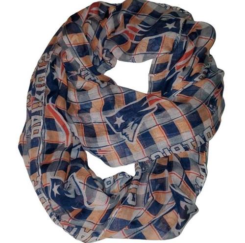 Little Earth  NFL New England Patriots Plaid Gauzy Cotton Logo Infinity Scarf