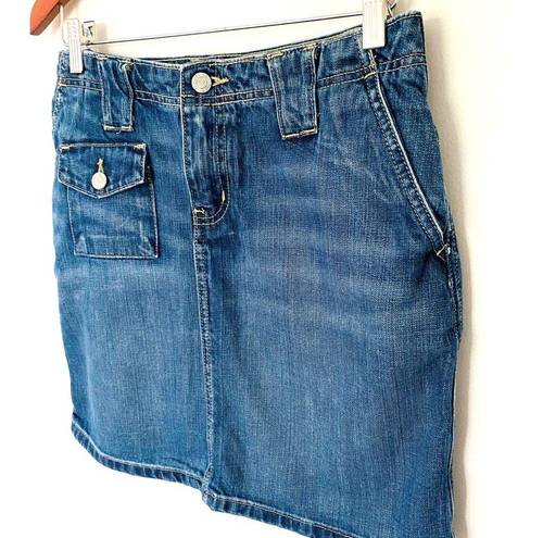 Polo Vintage Y2K  Ralph Lauren Carolyn Cotton Blue Jeans Denim Mini Skirt Sz 6