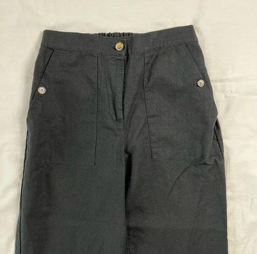 The Row All Women’s Linen Blend Small Capri Wide Leg Pants Stretch Waist