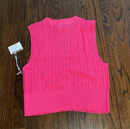 Pink Cropped Sweater Vest Size L