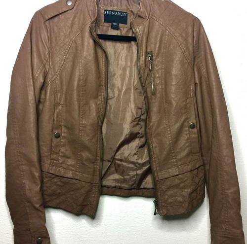 Bernardo  Faux Leather Zip Front Jacket Size Small