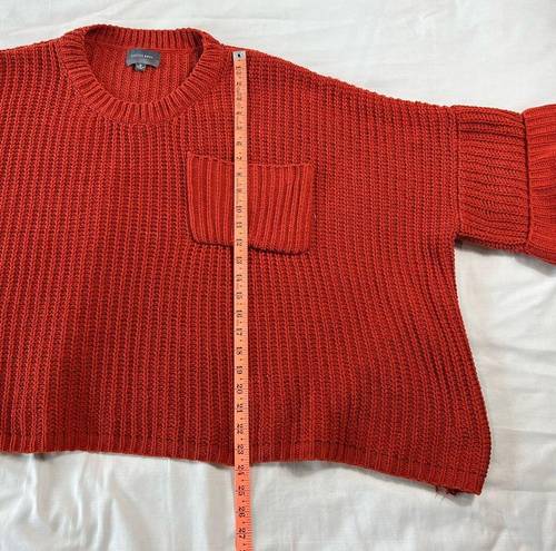 Hudson Gray  Women's Medium Burnt Orange Boxy Knit Top Cozy Oversized Shirt