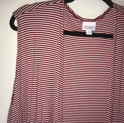 LuLaRoe  Red & White Striped Sweater Joy BNWT XL