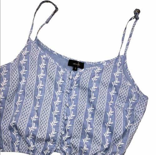 On Twelfth  size small blue embroidered crop top