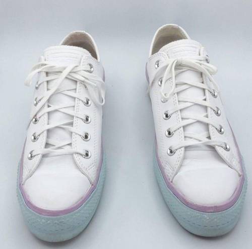 Converse  CTAS Lift Ox Platform Shoes Pastel Glitter Rainbow White Womans US 10.5