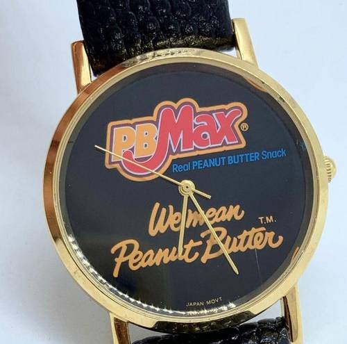 Vintage PBMax Candy  m&m's Wrist Watch Mars 33mm gold tone running