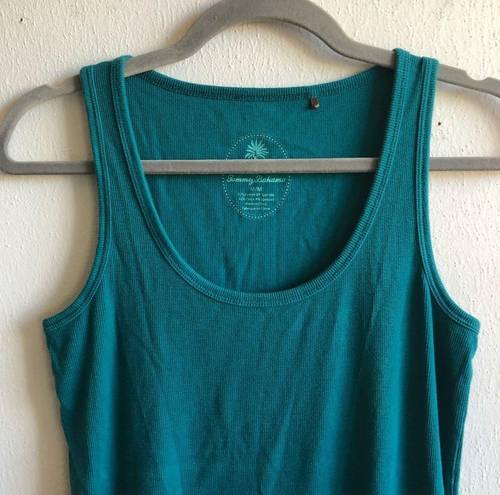 Tommy Bahama  Tank Top Teal (Green-Blue) Ribbed Scoop Neck Tank Sz M GUC