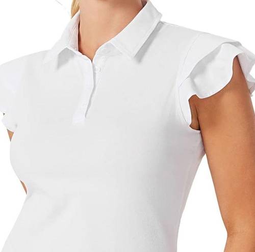 JACK  Smith Women’s Golf Tennis Sport Polo Shirt Ruffle Sleeve White NEW Size 2X