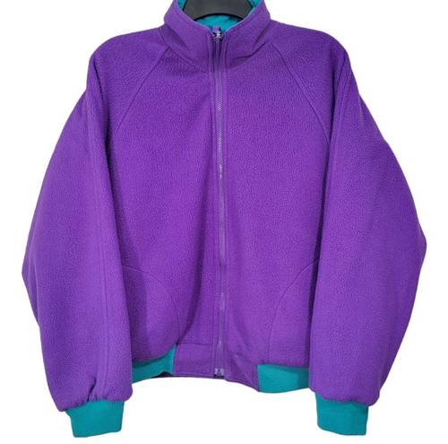 Cabin creek  Vintage Reversible Zip Up Light Teal Purple Oversized Jacket Size M