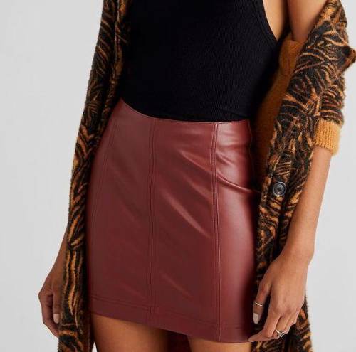 Free People Modern Femme Skirt Red Maroon