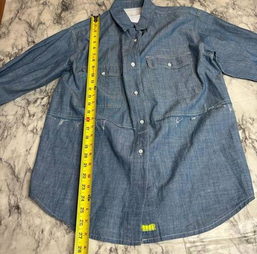 We The Free  Chambray Button Down Blue Top shirt lightweight size Small