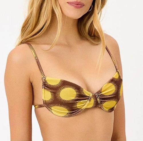 Frankie’s Bikinis Frankies Bikinis Maggie Terry Underwire Bikini Top in Golden Sun Print