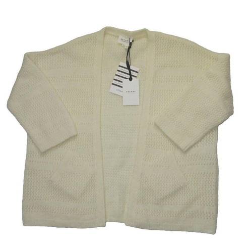 Sézane NWT Sezane Firmin in Ecru Mohair Fancy Knit Open Cardigan Sweater M