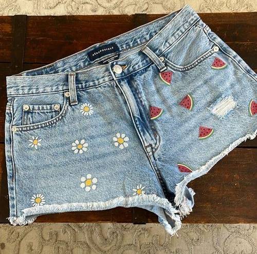 Daisy Aeropostle /Watermelon Vintage Highrise Shorty Cutoffs Size 10