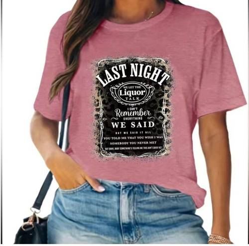 Moda Last night Morgan Wallen Graphic T-Shirt Country Music Casual 2XL New