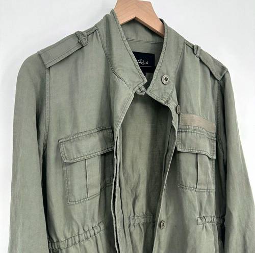 Rails  Sahara Utility Jacket Button Front Lyocell Linen in Sage Green Women's S